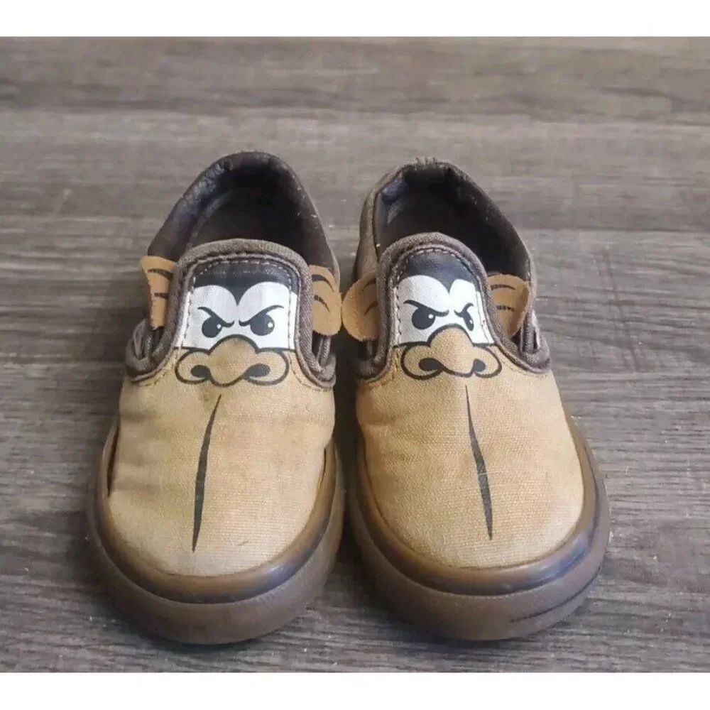 Vans Slip On Monkey Off The Wall Sneakers Toddler Baby Size 5‎